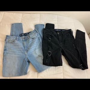 2 pairs of Hollister High rise skinny jeans!!